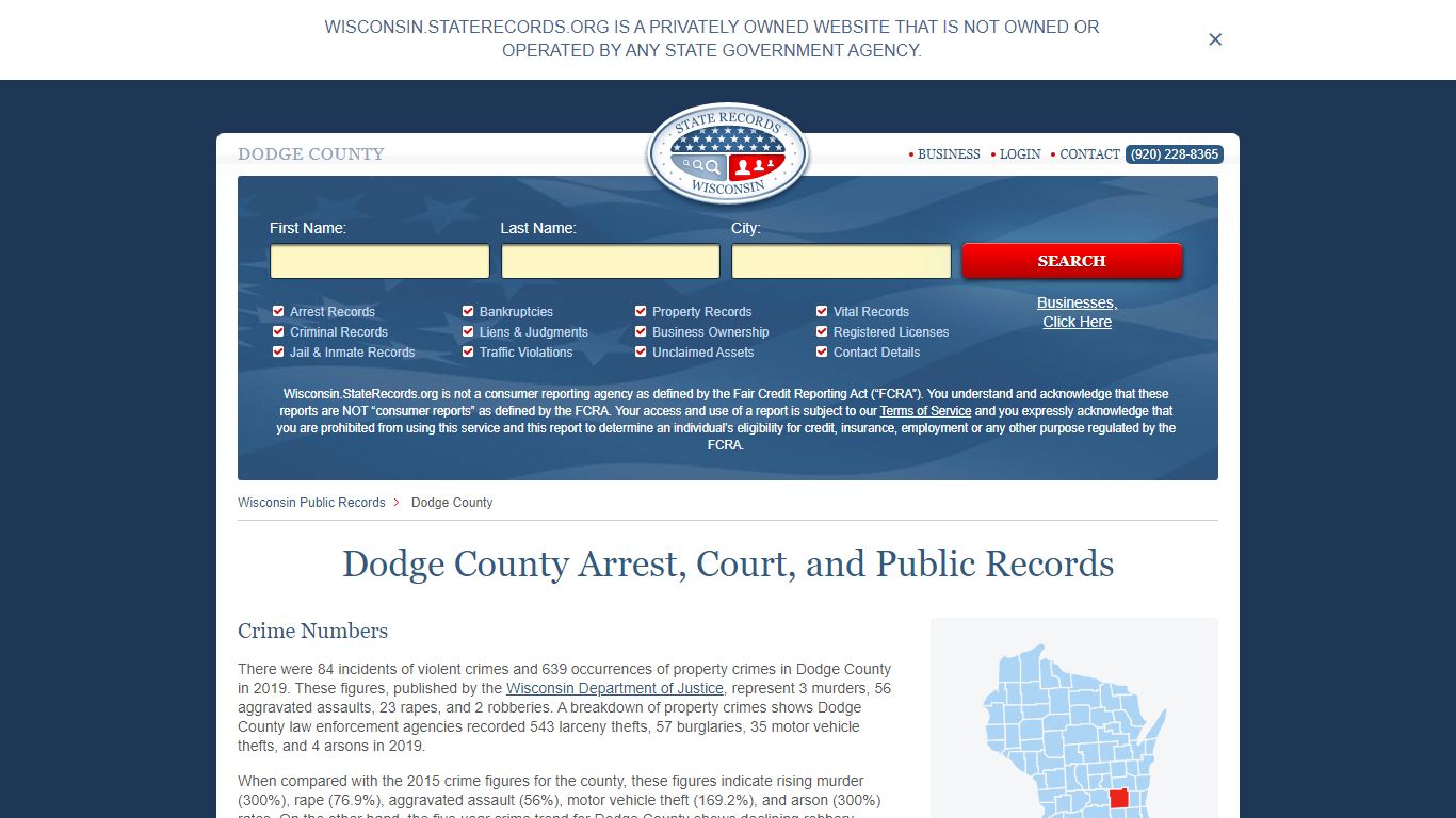 Dodge County Arrest, Court, and Public Records